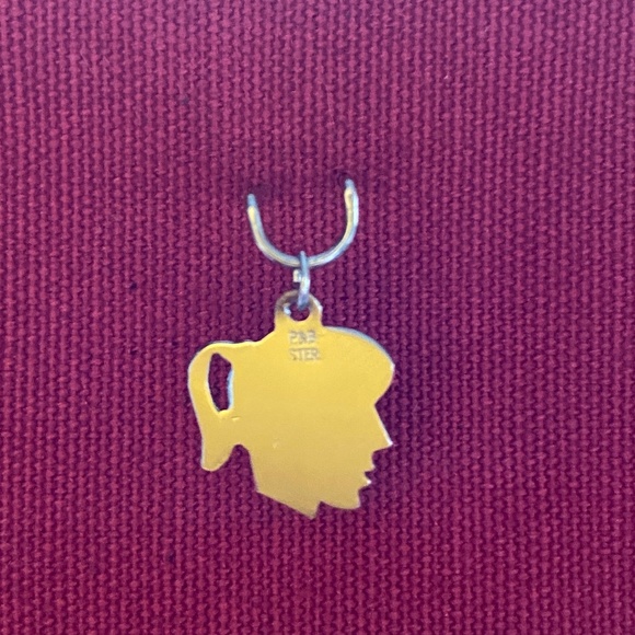 VTG I Paye & Baker I Sterling Silver I Girl Silhouette Profile Small Flat Charm - Picture 12 of 15